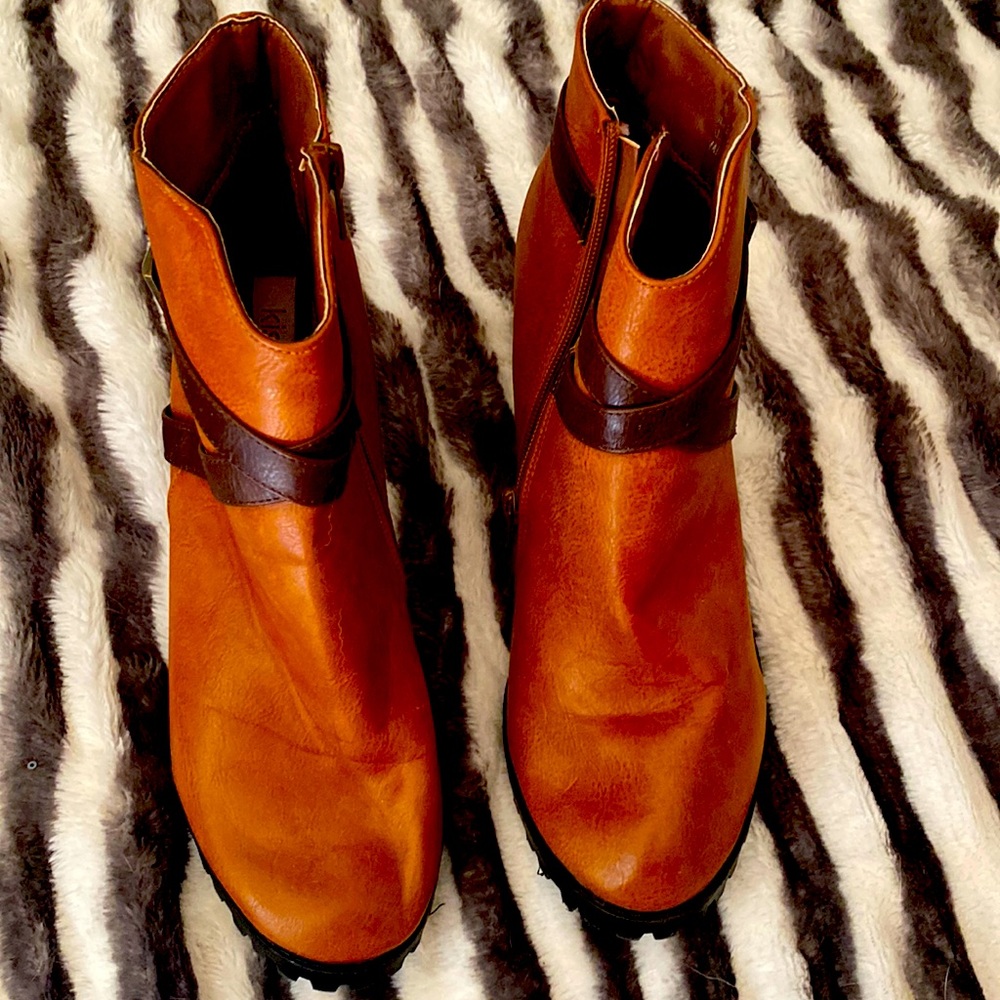Brown Kisses High Heeled Boots/Booties- Brand New